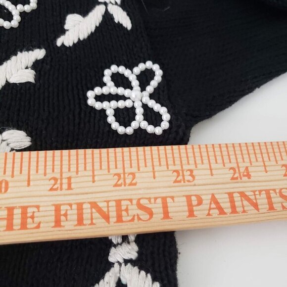 All Points Beaded Embroidered Sweater Vintage Floral Knit Womens Size Medium - Picture 9 of 10